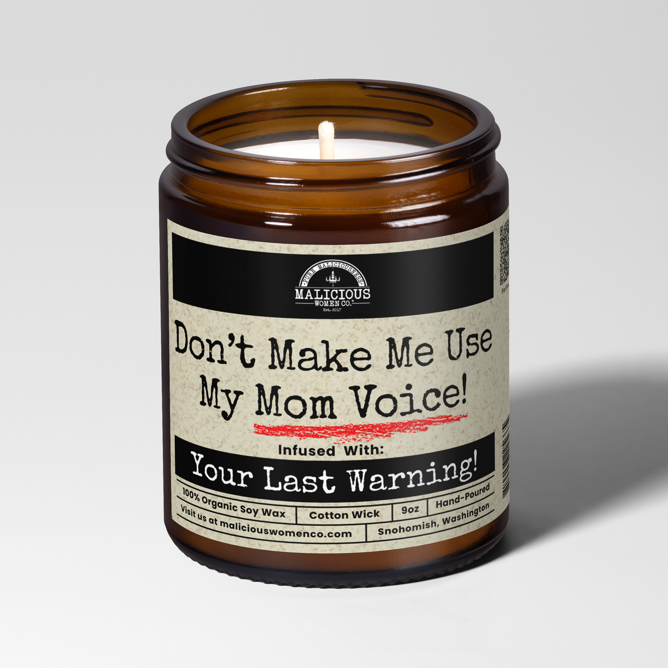 Don't Make Me Use My Mom Voice Candle | Funny Mom Gift 9oz