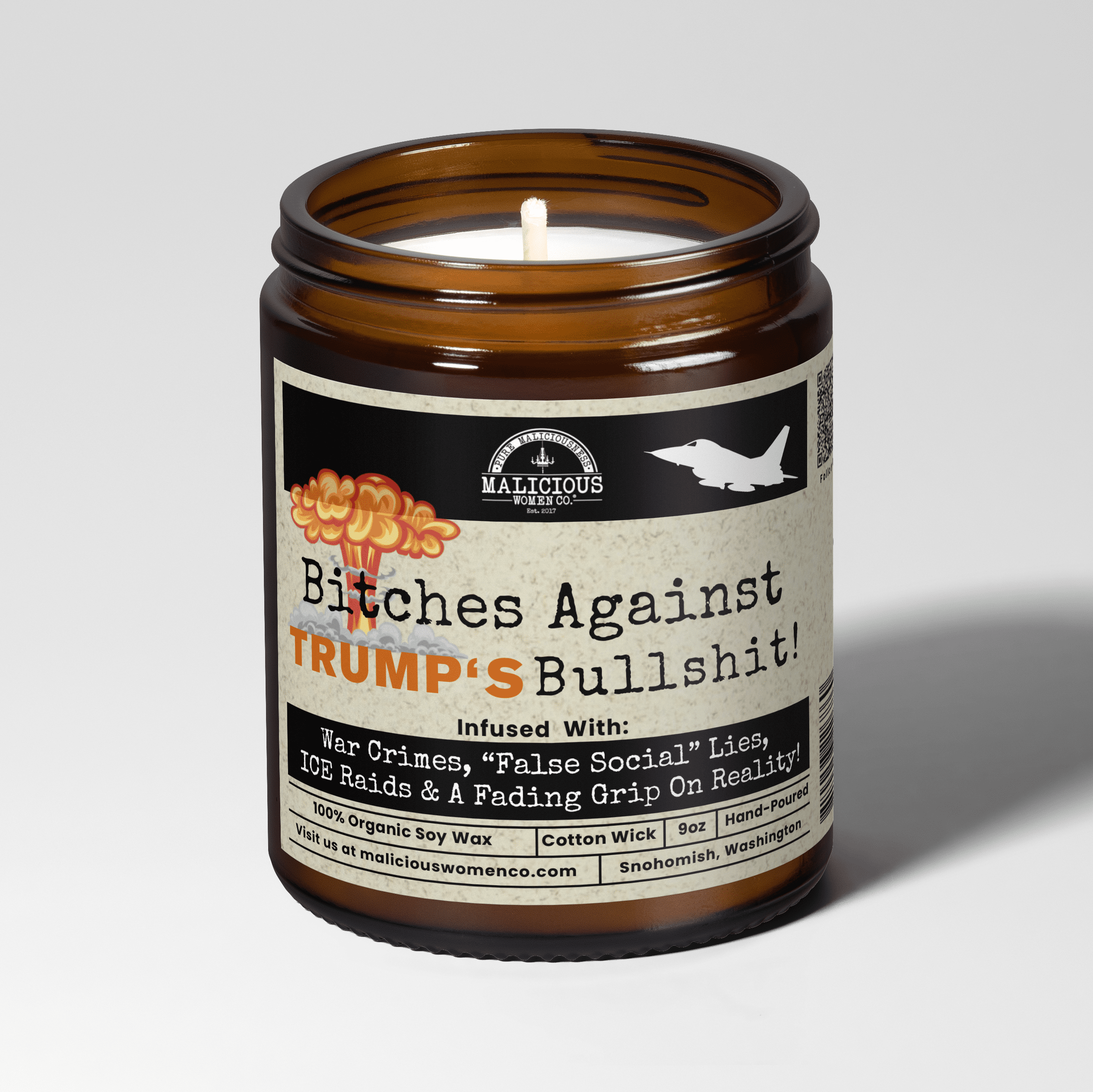 B*tches Against Trump's Bullshit 9oz Political Candle Malicious Women Co
