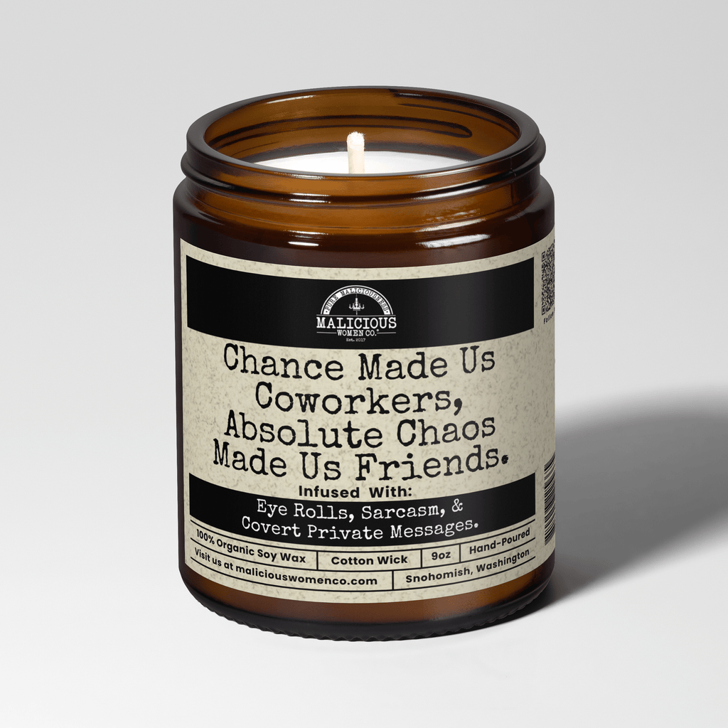 Chance Made Us Co-workers 9oz Work Candle Malicious Women Co