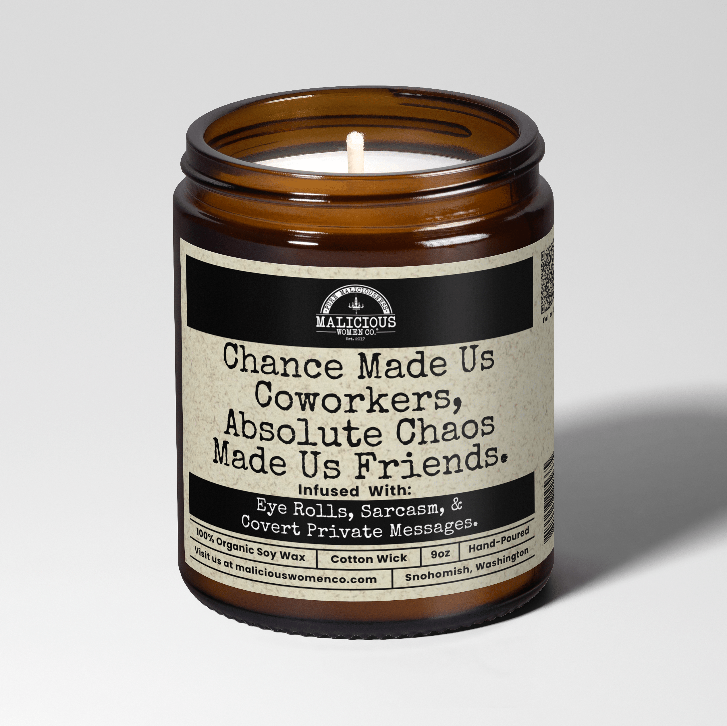 Chance Made Us Co-workers 9oz Work Candle Malicious Women Co